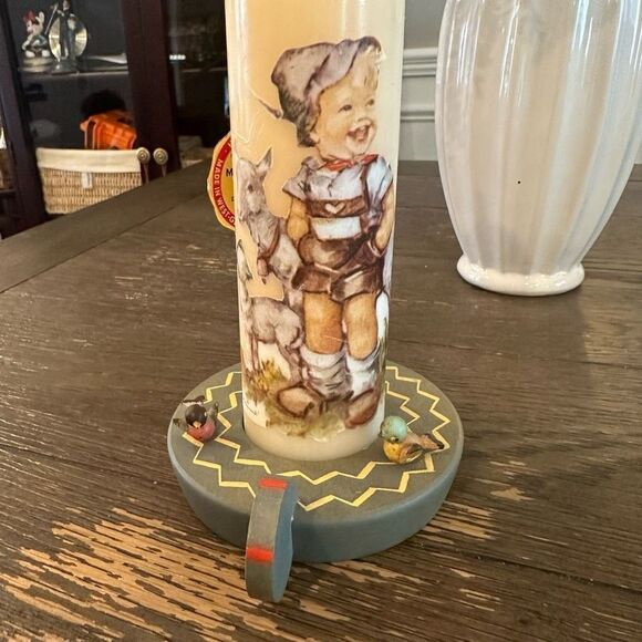 M.J Hummel Hand Dipped Candle‎ Boy & Goat with ANRI Italy Candle Holder Vintage - Picture 9 of 12